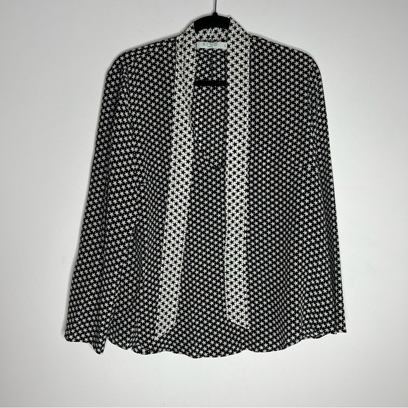 Rixo Sadie Black and White Star Print Silk Blouse size Large - Picture 4 of 7